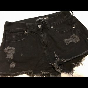 Black jean shorts